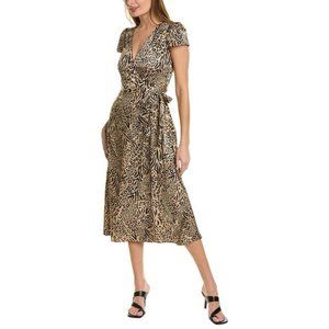 Saltwater Luxe Women's Viola Midi Wrap Dress, Beige, Small